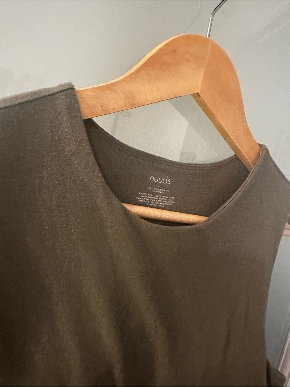 nuuds Olive Sleeveless Crewneck Bodysuit